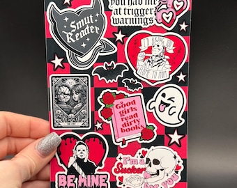 Smutty Horror Valentine Kindle Insert | Sticker Collage, Booktok