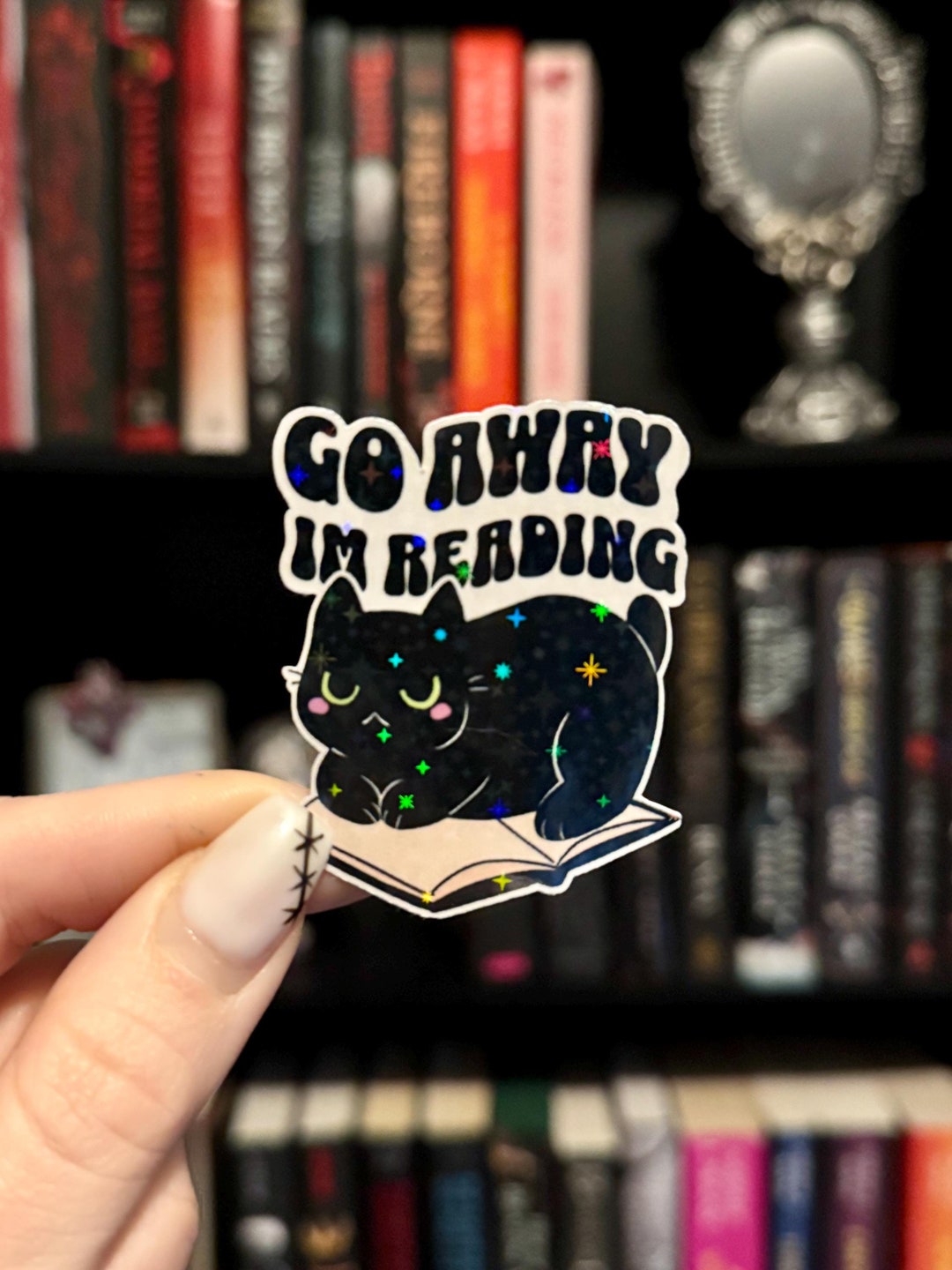 Go Away I'm Reading Cat Sticker | Kindle Sticker, Book Lover Sticker ...