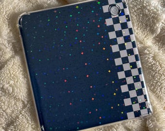 Kobo Libra Color Insert | Black White Checkered, Starry Holographic Design