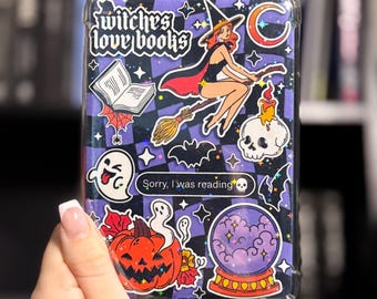 Witches Love Books Kindle Insert | Halloween Sticker Collage