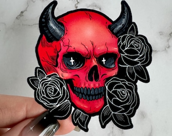 Pegatina de calavera de demonio / Calcomanía para Kindle de BookTok