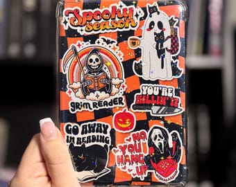 Griezelig seizoen Halloween Kindle-inzetstuk | Stickercollage karton