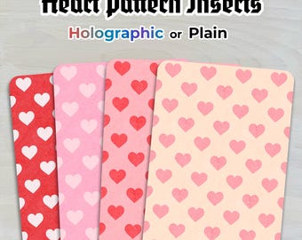 Romance Heart Pattern Kindle Insert | Glossy Card Stock, Clear Case Accessory