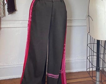 Handmade Reworked Brown and Red Paneled Pants