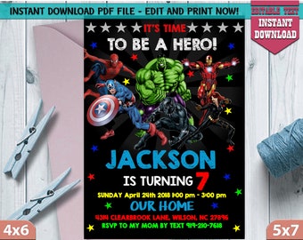 avengers birthday invitation etsy avengers party invitations