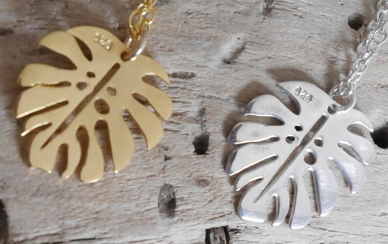 pendant philodendron leaf COGF04 Fine necklace in fine chain in gold-filled 14 carats Gift Christmas Valentine/'s Day woman