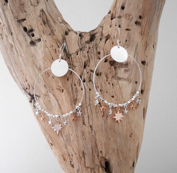 Edelstahlcreolen creolen aretes pendientes criollos señora plata oro ROSÉGOLD