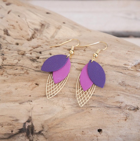 Leaf Leather Earrings | designed locally by Oynx and Wolfm – Cozette's  Boutique