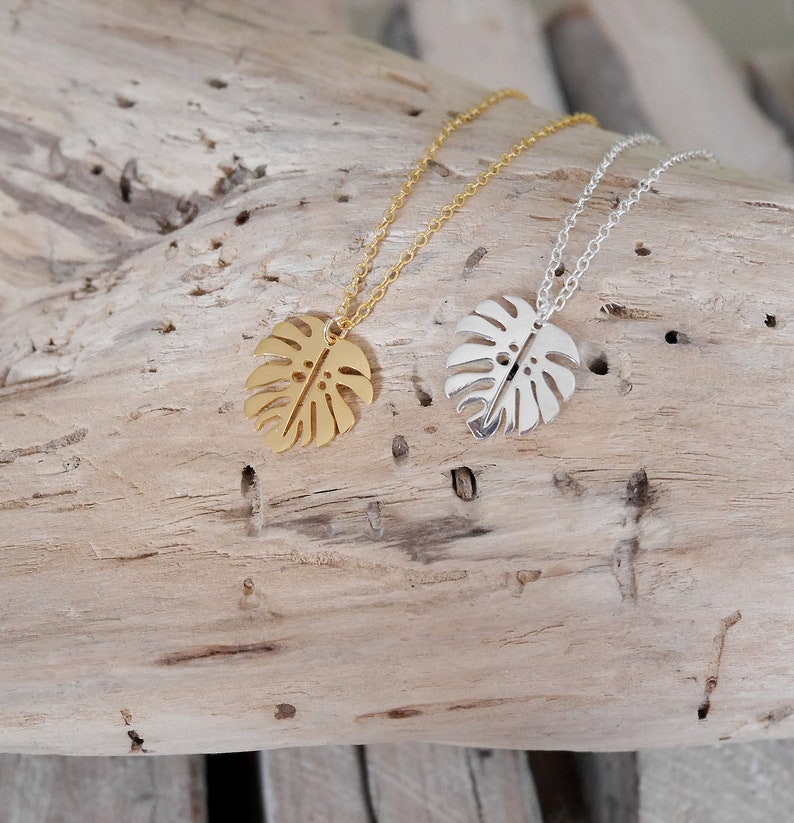 pendant philodendron leaf COGF04 Fine necklace in fine chain in gold-filled 14 carats Gift Christmas Valentine/'s Day woman