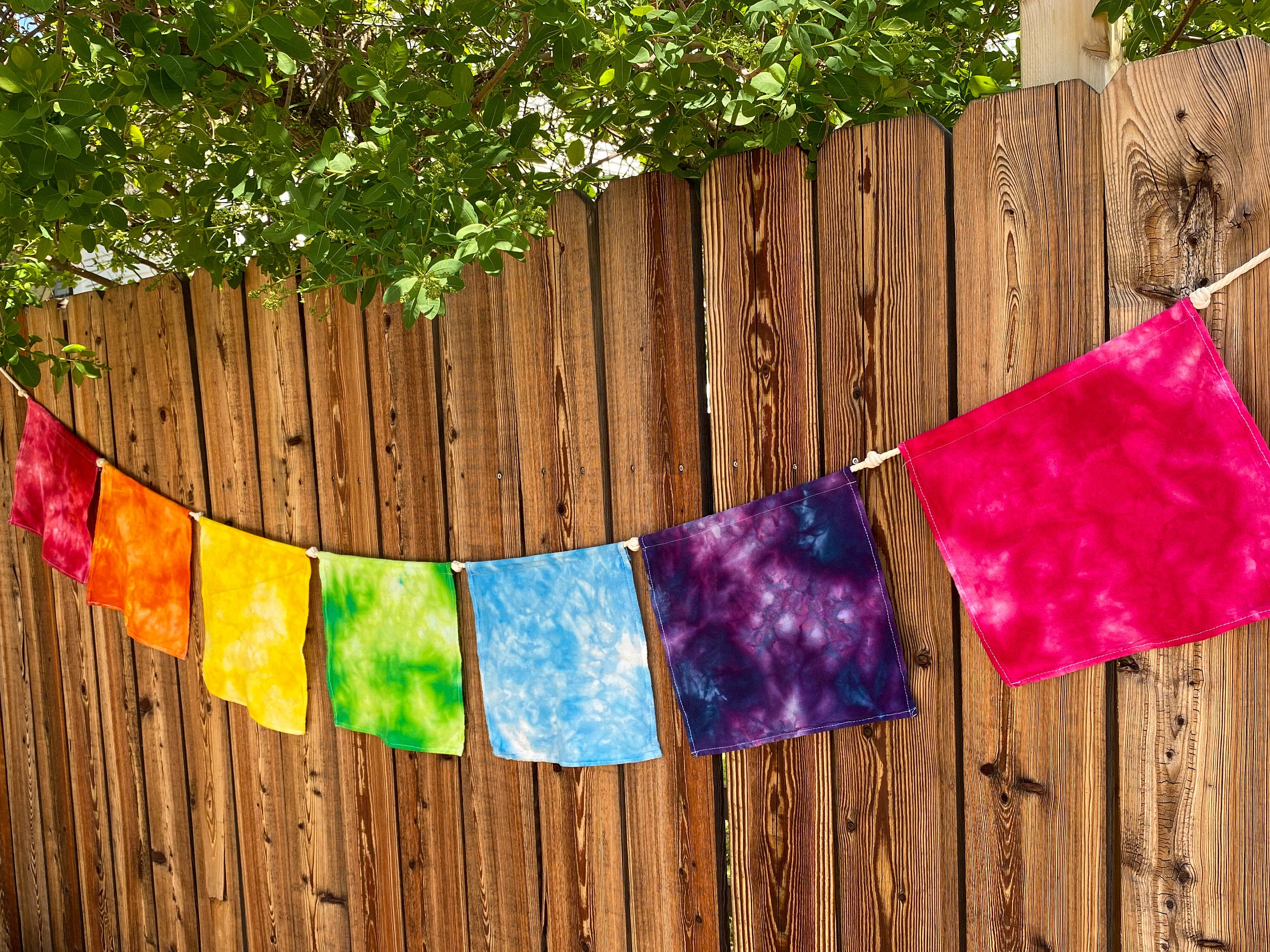 Rainbow Flags Set BRIGHTS Tie Dyed Garden Flags Prayer Etsy