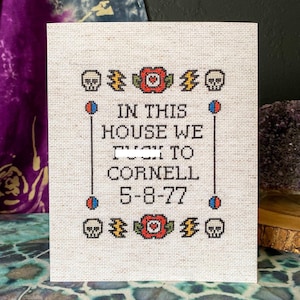 Grateful Hippie Jamband Cornell ‘77 Cross Stitch Paper Art Print