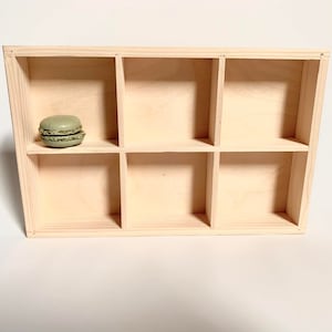 houten display, kruidenrek met 6 vakken, souvenirdoosje voor prullaria, plank, schaduwdoos, organisator, kinderkamerideeën, sorteren