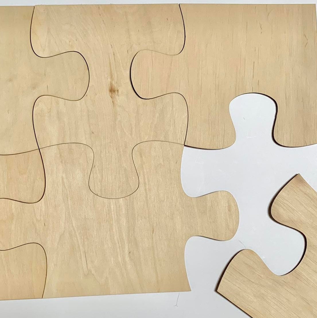SULOLI Blank Puzzle, Blank Jigsaw Puzzles to Draw on White Puzzles for DIY Projects(12 Pieces)