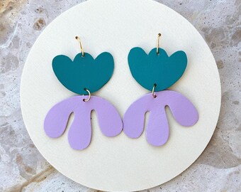 Floral Leather Earrings #1