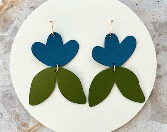 Floral Leather Earrings #24