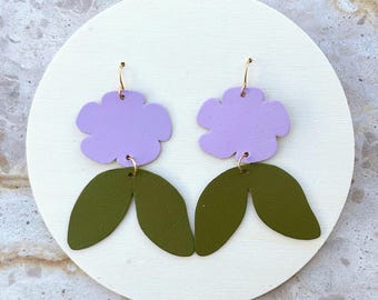 Floral Leather Earrings #20