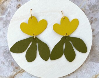 Floral Leather Earrings #13