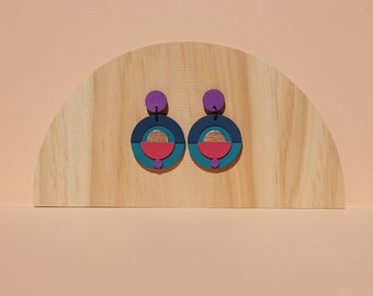 Purple Circle Earrings