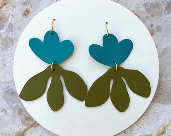 Floral Leather Earrings #3