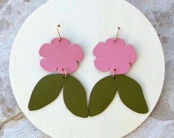 Floral Leather Earrings #14
