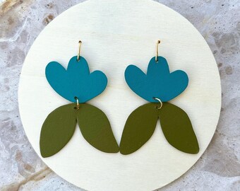 Floral Leather Earrings #22