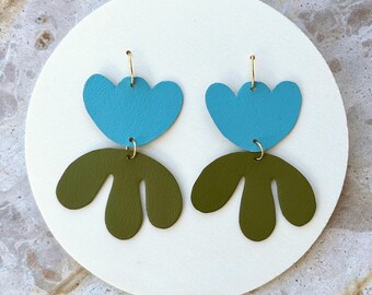 Floral Leather Earrings #17