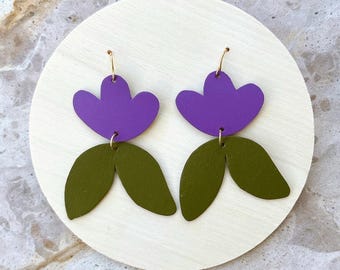 Floral Leather Earrings #23