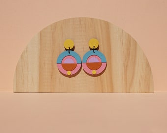 Yellow Circle Earrings