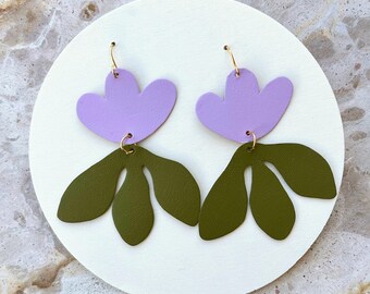 Floral Leather Earrings #4