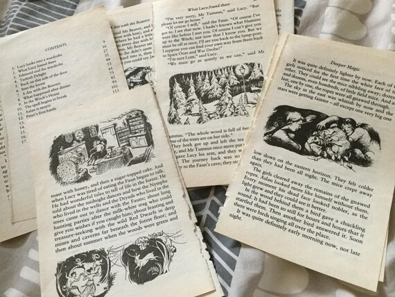 15 X The Lion The Witch And The Wardrobe Vintage Book Pages Etsy