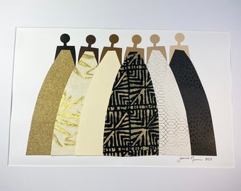 Black Woman Wall Art | Gold Metallic Minimalist Art | Feminist Modern Decor | African American Artwork