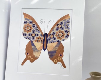 Butterfly Wall Art Aesthetic Decor, Feminine Bedroom Wall Art, Colorful Statement Artwork, Modern Girly Room Decor