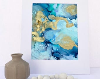 Navy blue wall art, metallic wall art, maximalist decor, preppy room decor, bar cart art, zen art, indie room decor, vibrant wall art, funky