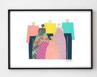 Large Printable art, People of Color, Gift for Mom, Gift for Dad, People Art, Diverse couple, Valentines Day Gift, Black owned shop