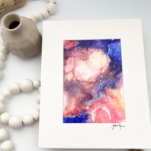 Small original art, maximalist wall art, Navy blue wall art, blue preppy wall art, maximalist wall art, maximalist decor, fluid art