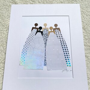 16x20 Original Art, Angels, apartment décor, Black Owned, iridescent art, minimalist, People art, Femist art, Woman art, Diversity, Unity
