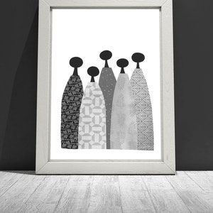 Minimalist print, digital print, Printable print, office art print, African American art, Instant download art, office wall art