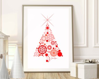 Modern Holiday Art, Holiday Printable wall art, Seasonal Decor Christmas, Simple Christmas Art, Preppy Christmas Decor, Nordic Christmas