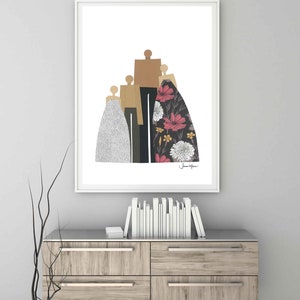 Gift for Mom, Gift for Dad, family art, Black owned business, Diversity art, Unity art, inclusion, People art, Large printable art