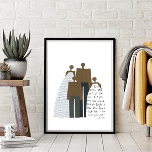 African American Family Portrait, Minimalist People, Minimalist Portrait, Family art, People of color, Print myself, Art Print yourself image 1