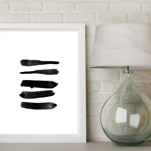 Printable Abstract Art Black and White Minimalist Art | Etsy