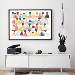 Printable Art, Classroom decor, Classroom art, inclusion art, Diversity art, People Art, Minimalist people, Unity, Rainbow people, culture