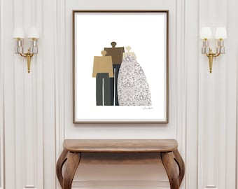 Large Printable Portrait, Sentimental Gift, Girl Dad, Gift for Mom, Gift for Dad, Black owned shop, Best Friend gift, Home decor, Minimalist