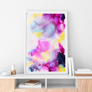 Fluid Art, Girly wall art, hot pink decor, pastel wall art, feminine wall art, college dorm decor, teen girl room decor, coquette room Decor