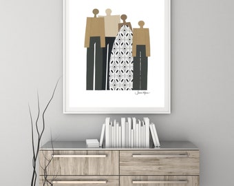 Diverse Family, Sentimental Gift, Gift for Mom, Gift for Dad, African American Art, Interracial family, Large Printable art, Unity