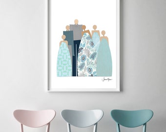 Large Printable art, People of Color, Gift for Mom, Gift for Dad, People Art, Diverse couple, Valentines Day Gift, Black owned shop