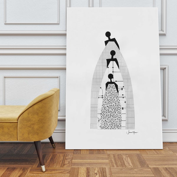 Standing on the shoulders of our Ancestors, African Art, Mom and Daughter, Female empowerment,  Last Minute Gift, printable, Sisterhood