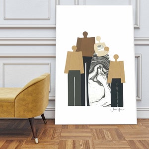 Sentimental gift Black owned shops Unity art Gift for Husband African American art Multiracial art large printable art Gift for Wife