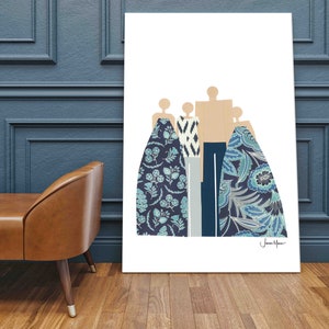Gift for Dad, Nonbinary, Printable Family Portrait, Family Art ...