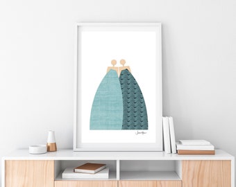 Sister gift from sister, Big sister gift, Preppy Room Décor, Faceless Portrait, cottagecore room décor, couples portrait, minimal portrait